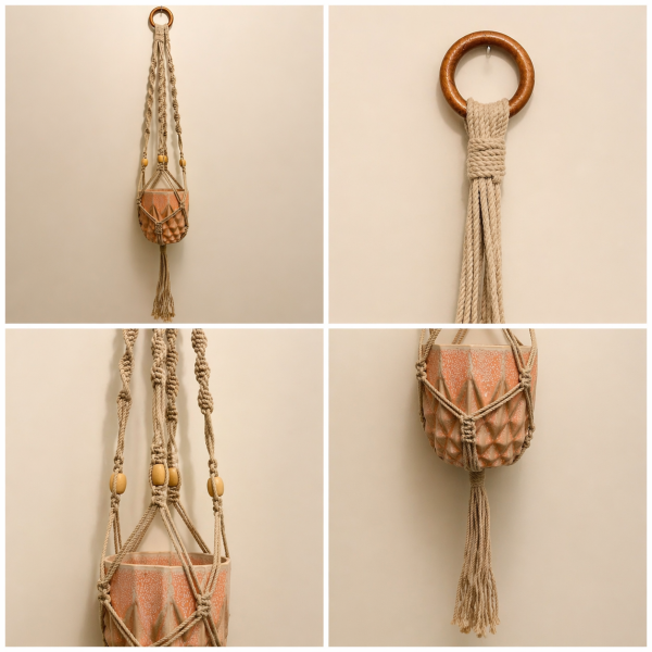 Des Pots Ceramic Planter + Macramé Hanger