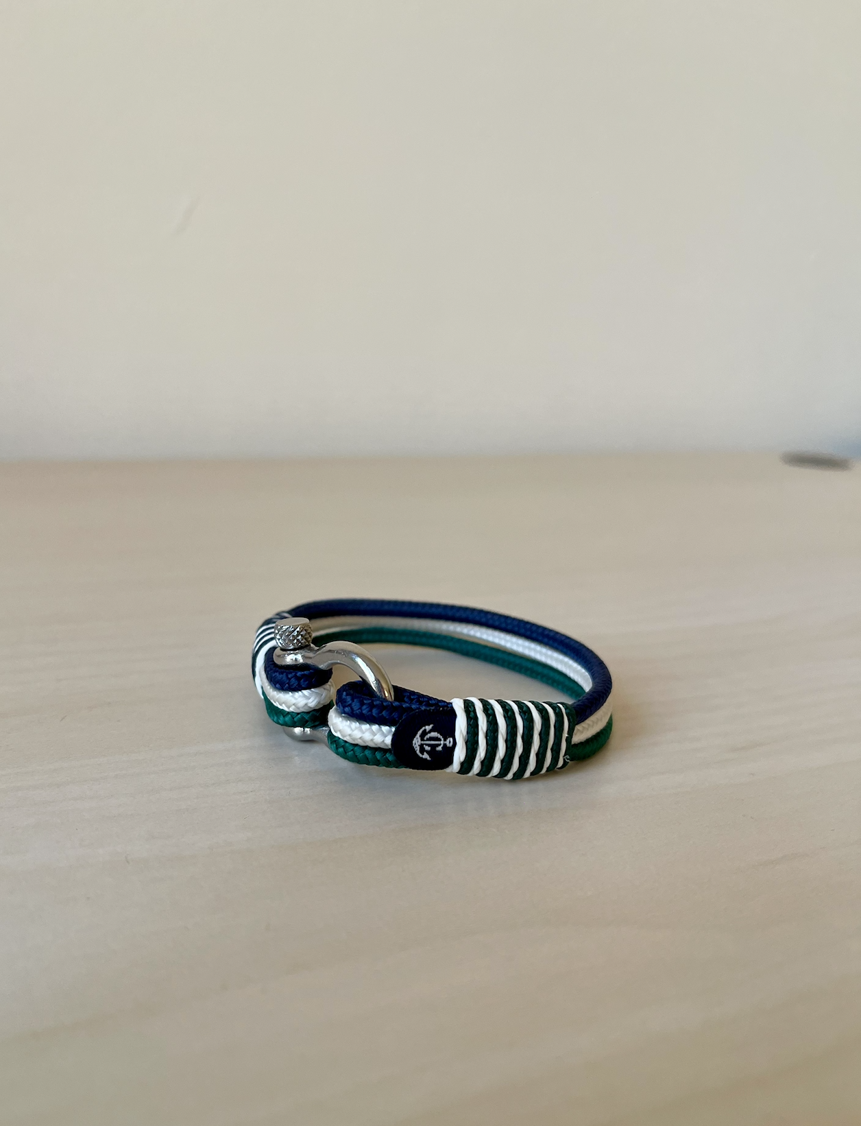 Constantin Nautics Nautical Rope Bracelet – Blue, Green & White - Image 2