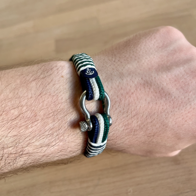 Constantin Nautics Nautical Rope Bracelet – Blue, Green & White