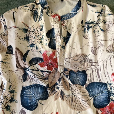 Botanical Print Long Sleeve Shirt