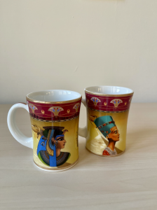 Vintage Set of 2 Fathy Mahmoud Egyptian Mugs