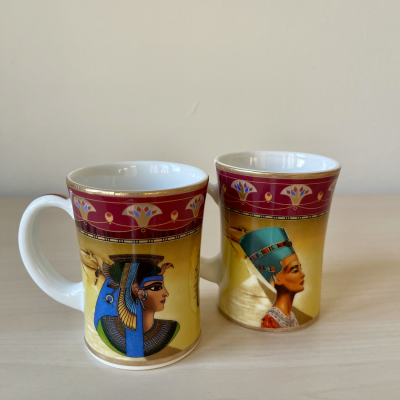 Vintage Set of 2 Fathy Mahmoud Egyptian Mugs – Porcelain